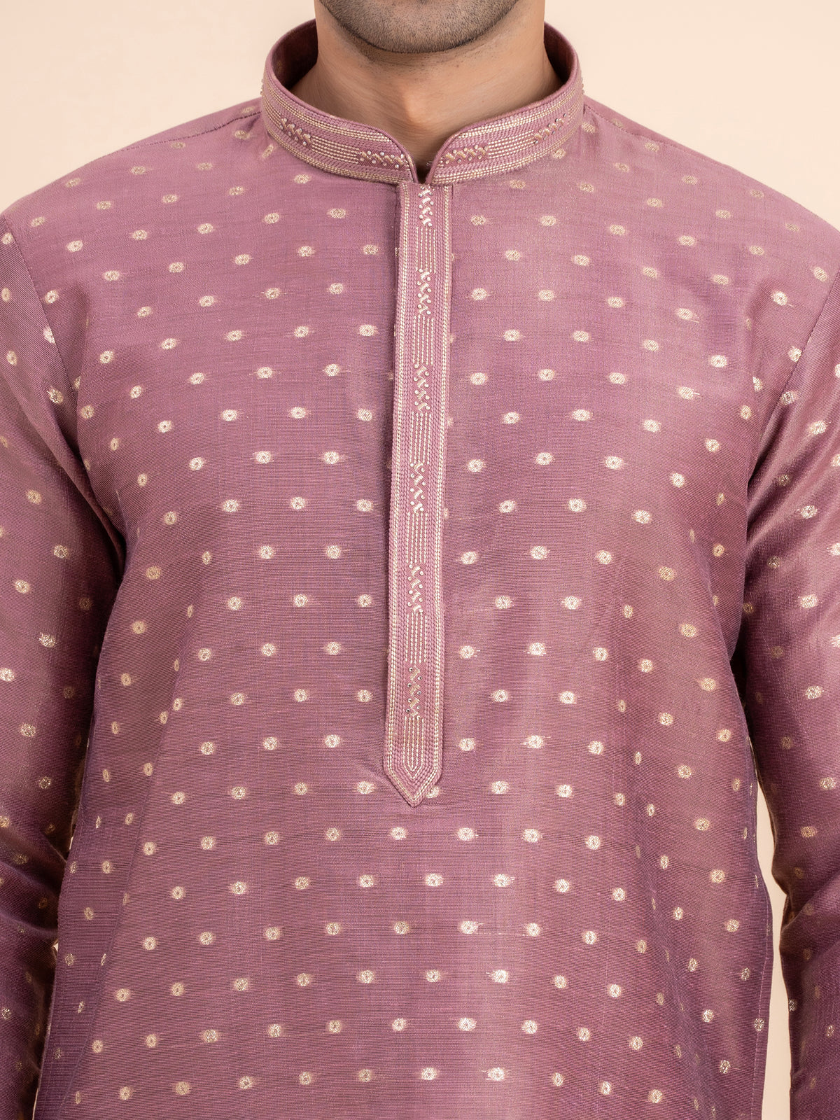 Metallic Rose Woven Kurta Set