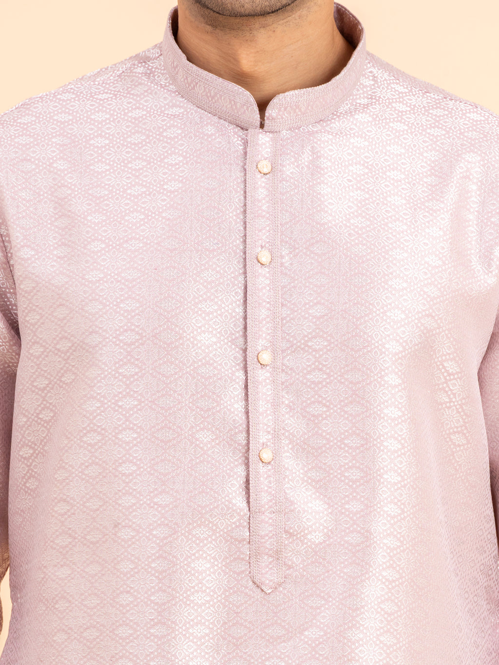 Rose Quartz Brocade Kurta Set