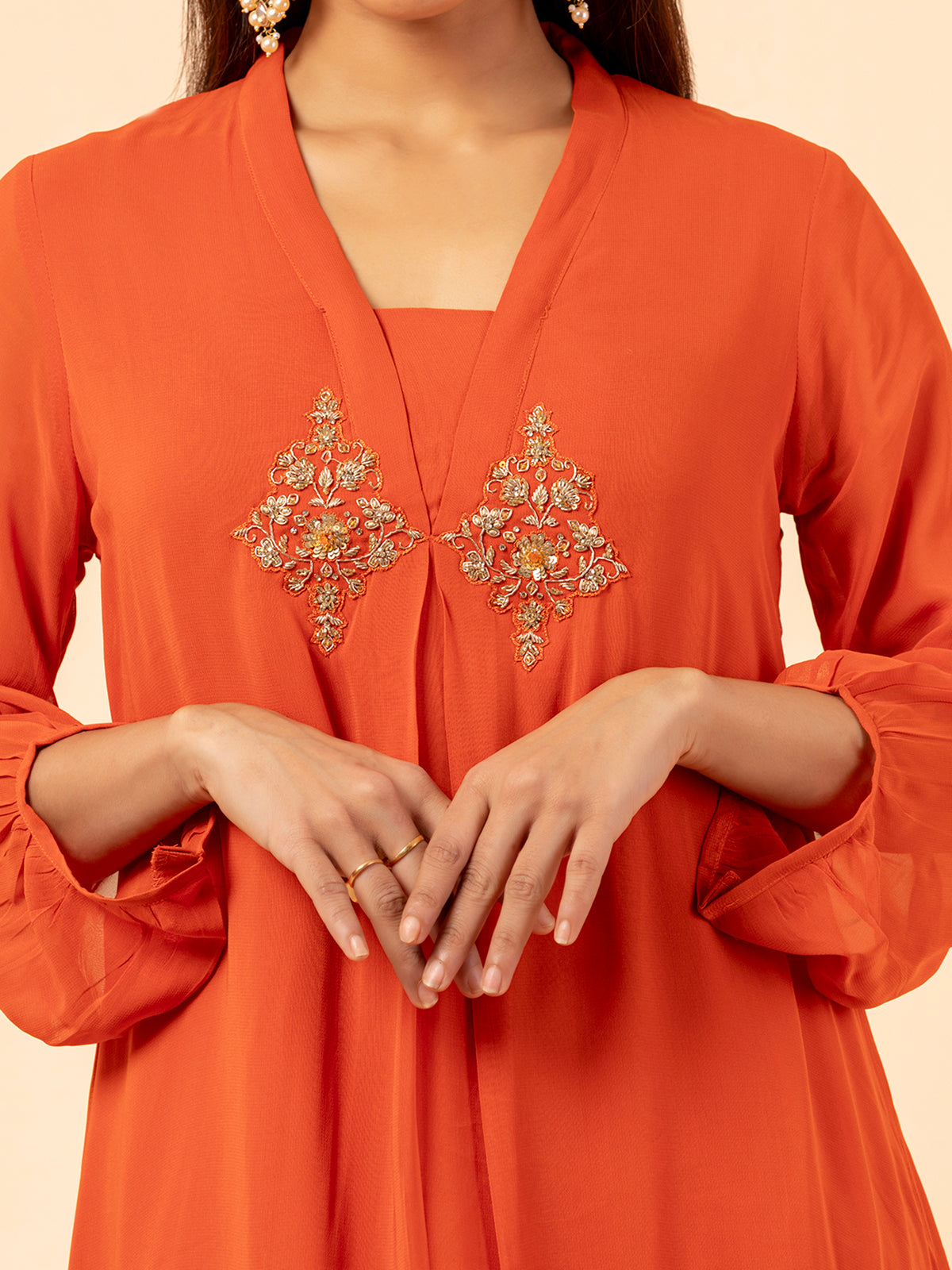 The Amber Radiance High-Low Co-ord Set