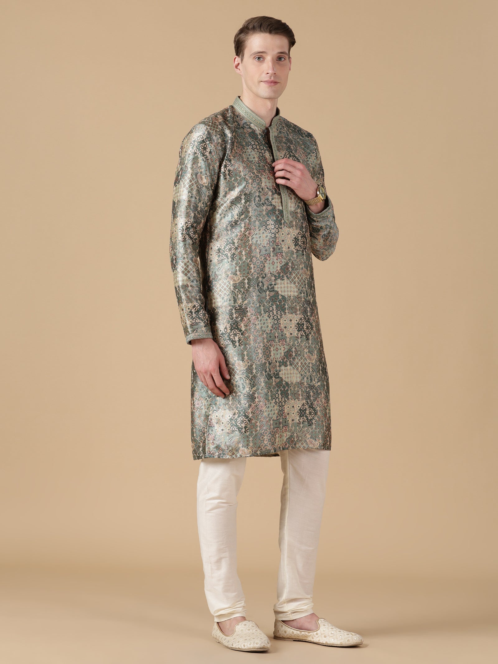 Deep Olive Renaissance Kurta Set