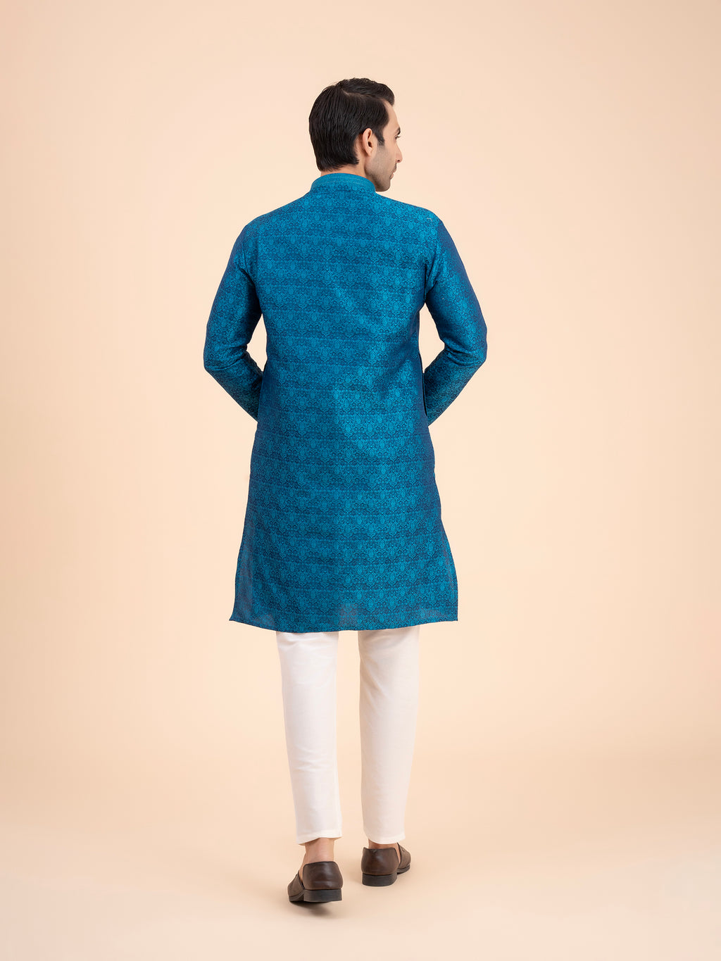 Ocean Teal Brocade Kurta Set