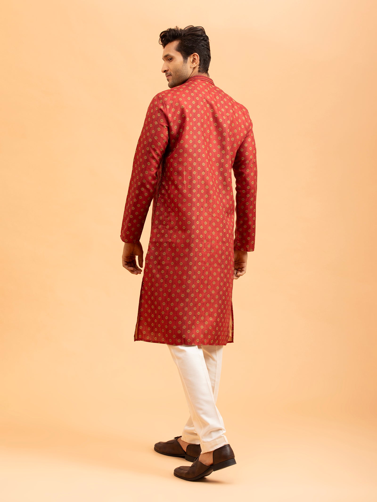 Crimson Heritage Print Kurta
