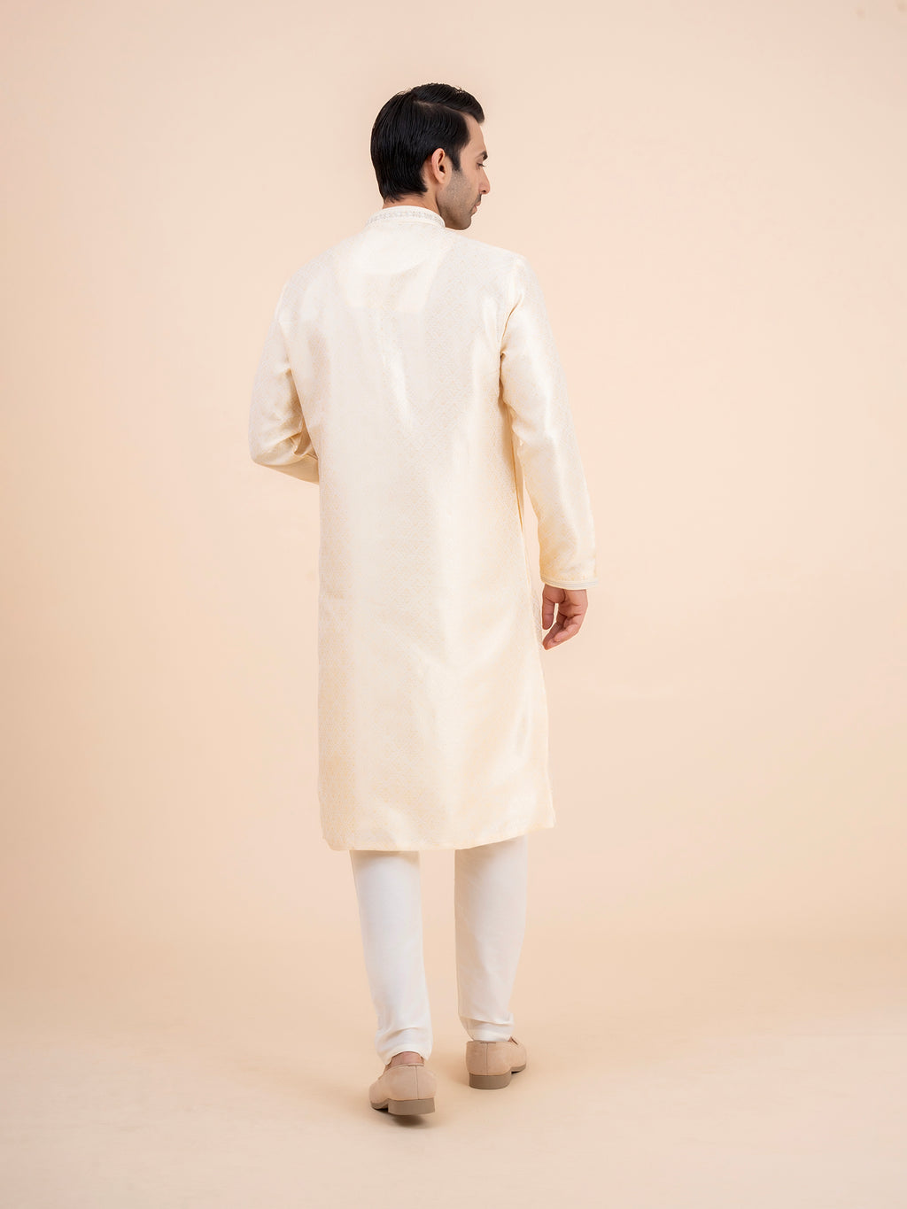 Ivory Jacquard Kurta Set