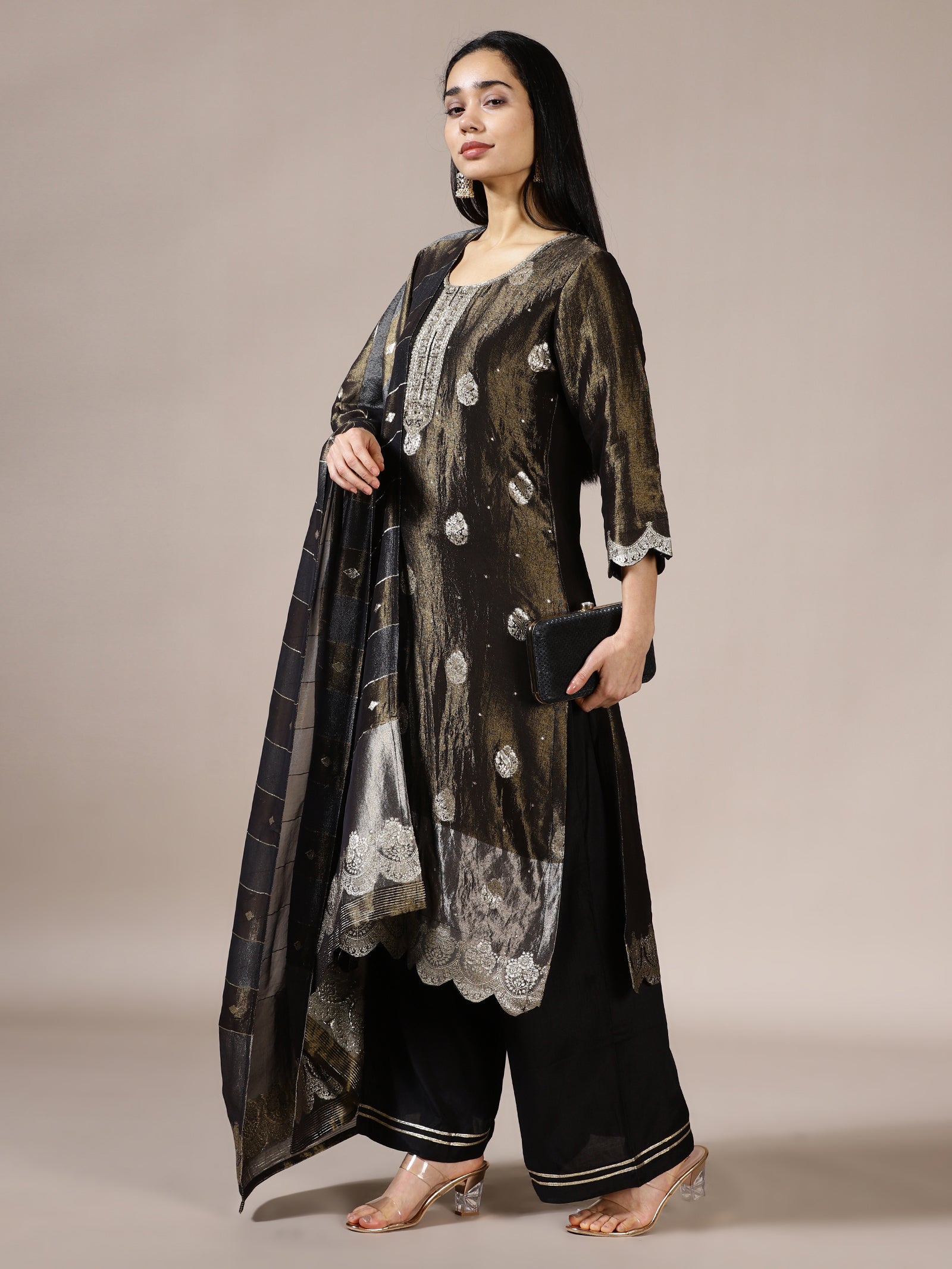 Iridescent Black Suit Set