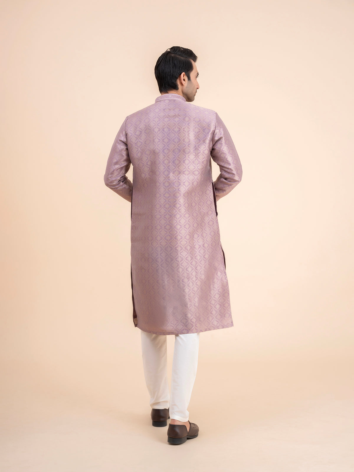 Mauve Brocade Kurta Set