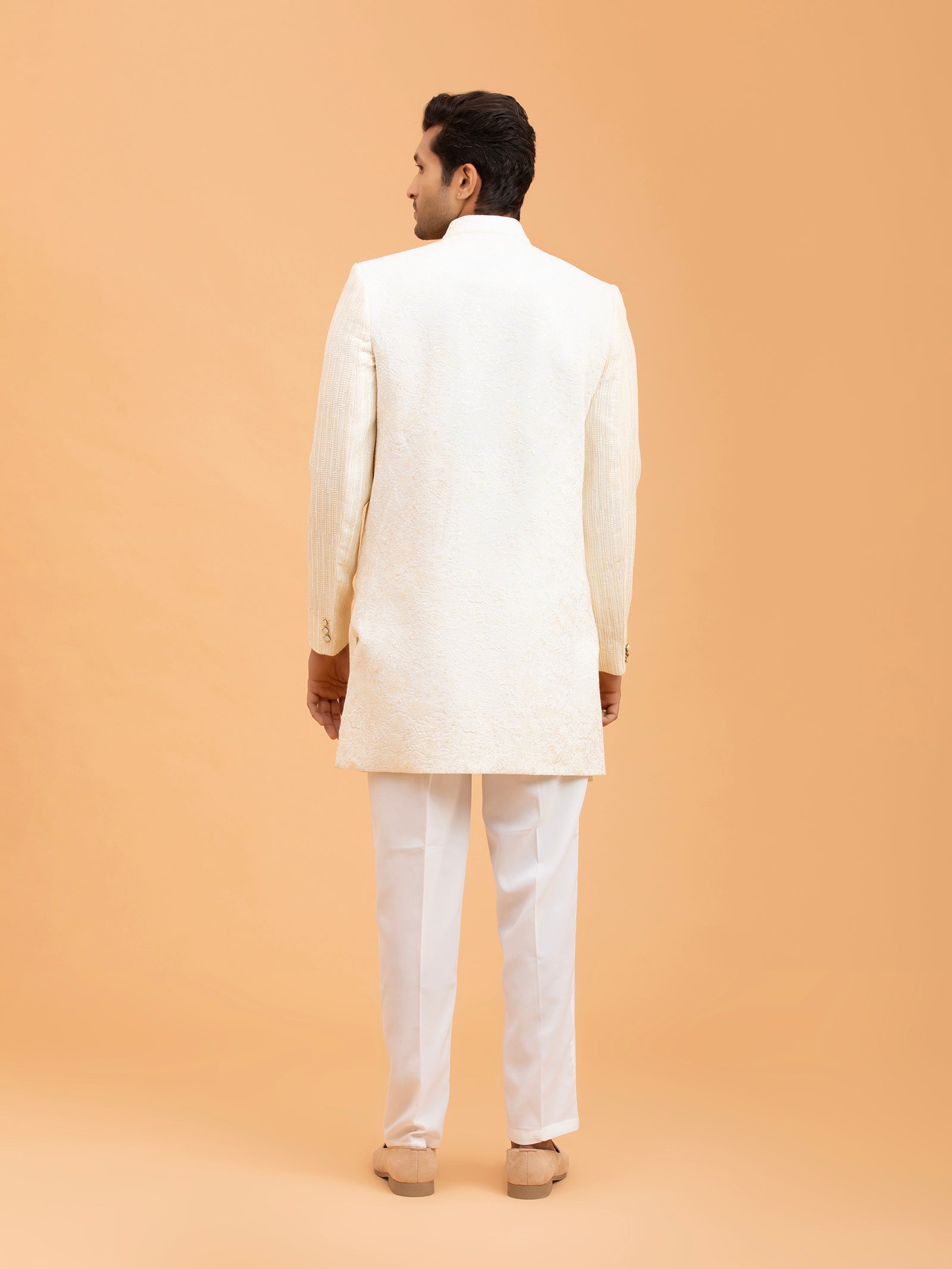 Ivory Pristine Embroidered Indo-Western Set