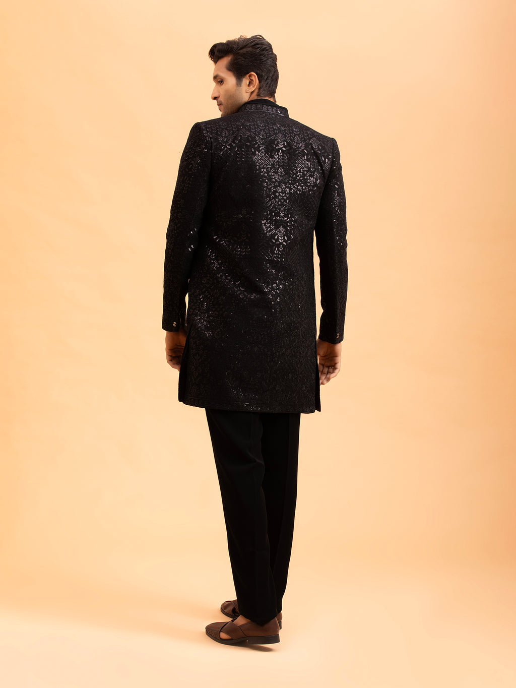 Obsidian Noir Sequin Indo-Western Set