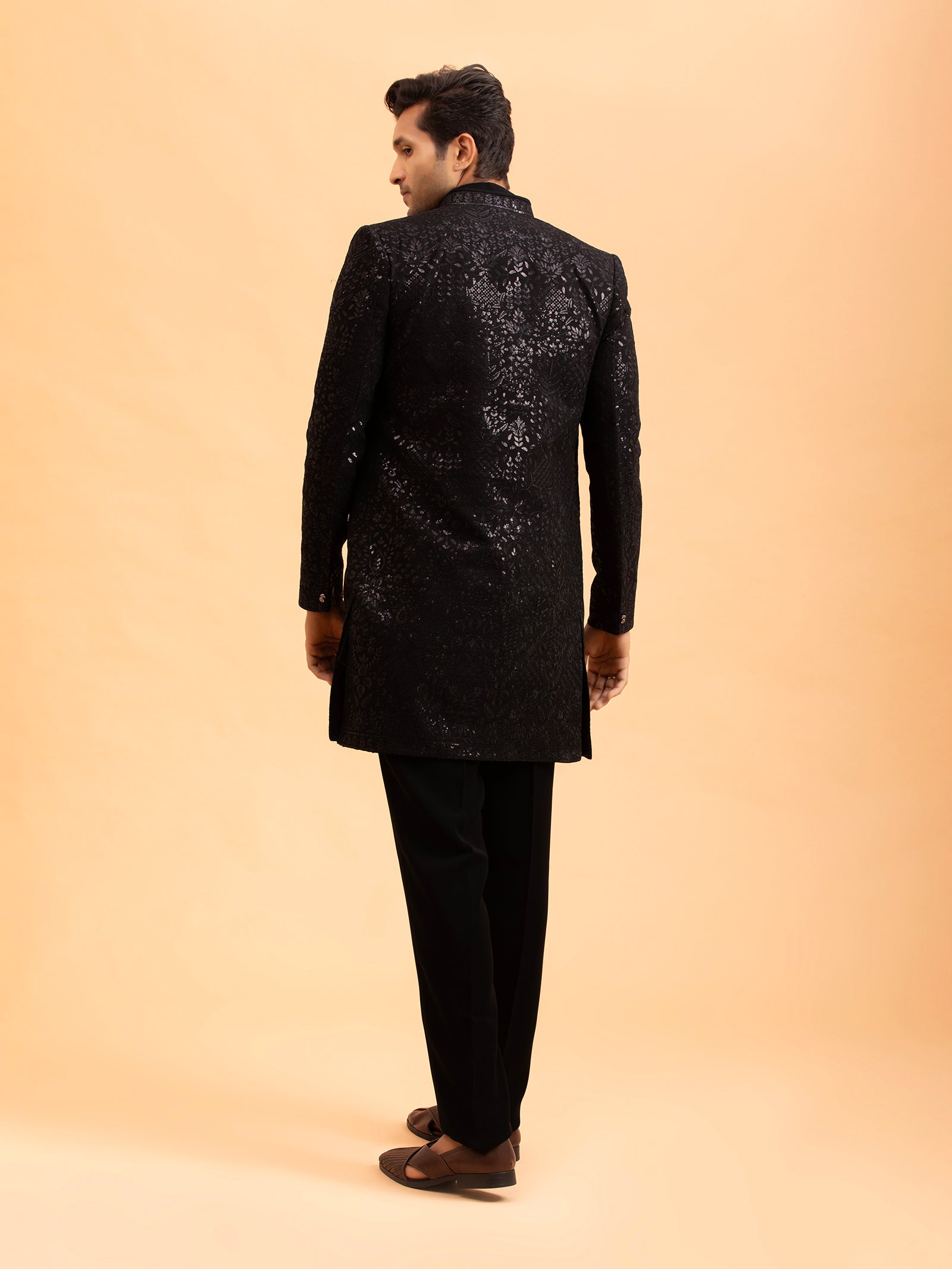 Obsidian Noir Sequin Indo-Western Set