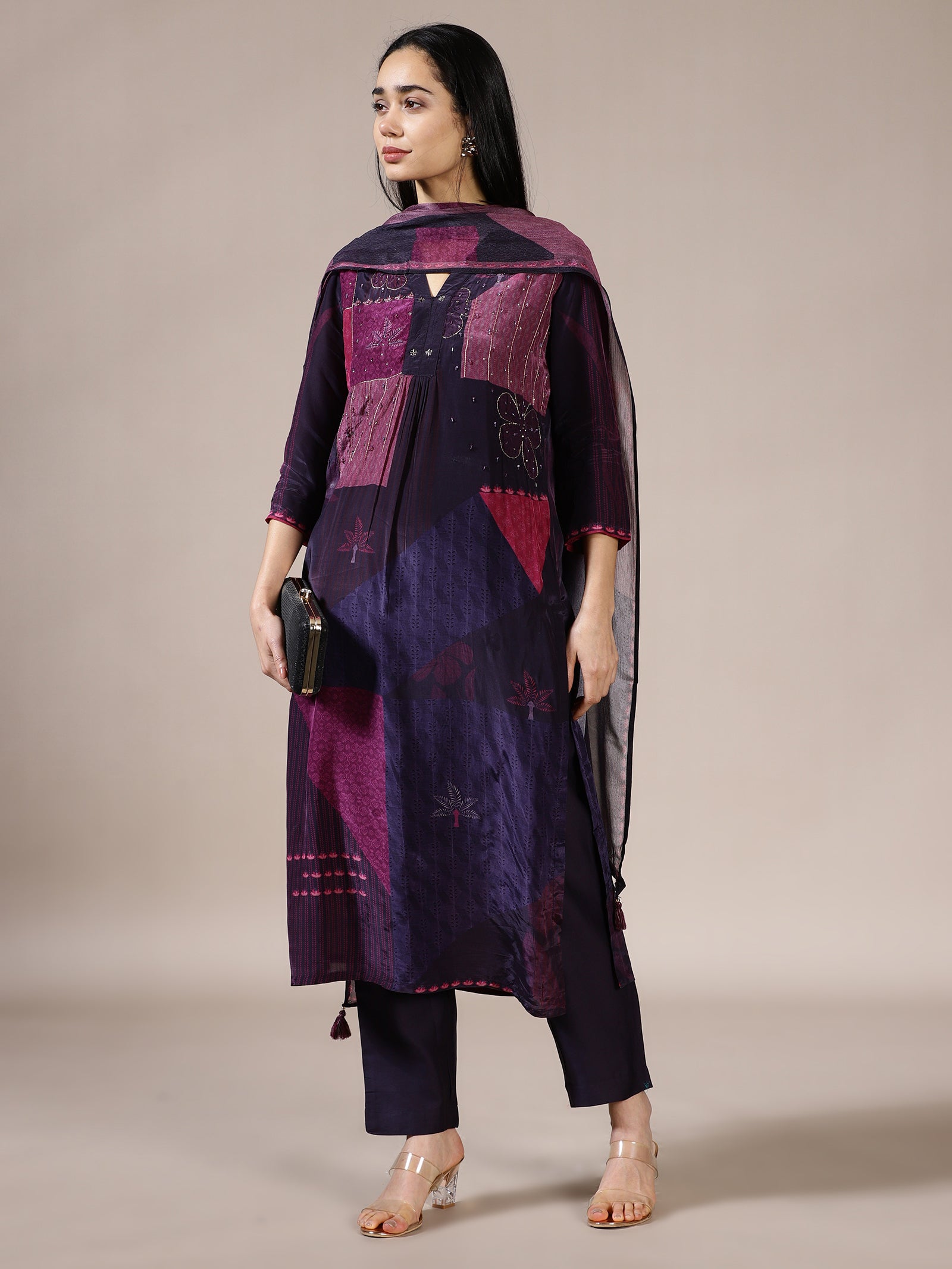 Indigo Geometric Print Set