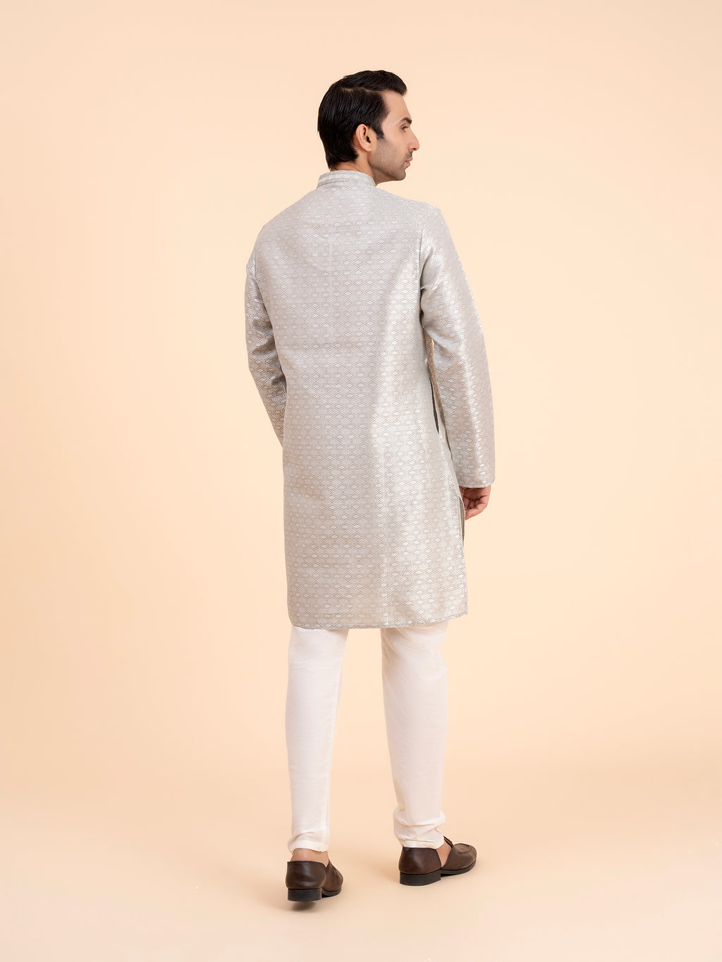 Platinum Brocade Kurta Set
