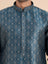Navy Brocade Kurta Set
