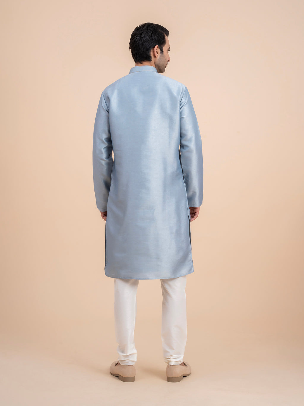 Steel Blue Solid Kurta Set