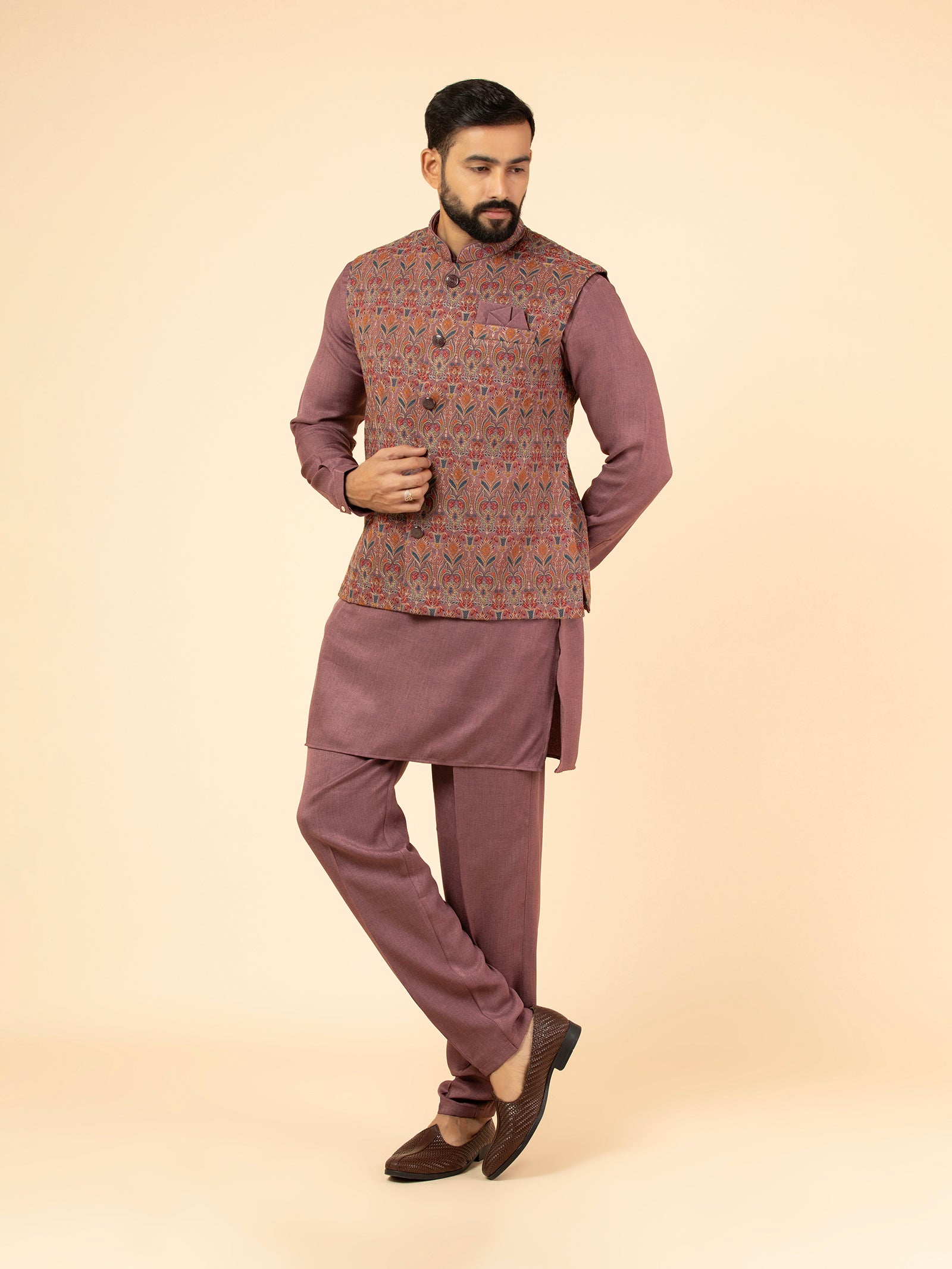 Dusty Rose Tapestry Jacket Set