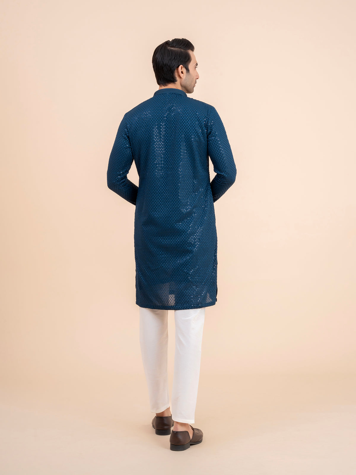 Deep Blue Sequin Kurta Set