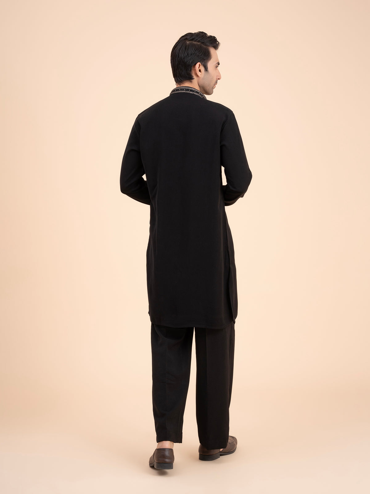 Midnight Noir Embellished Neck Kurta Set
