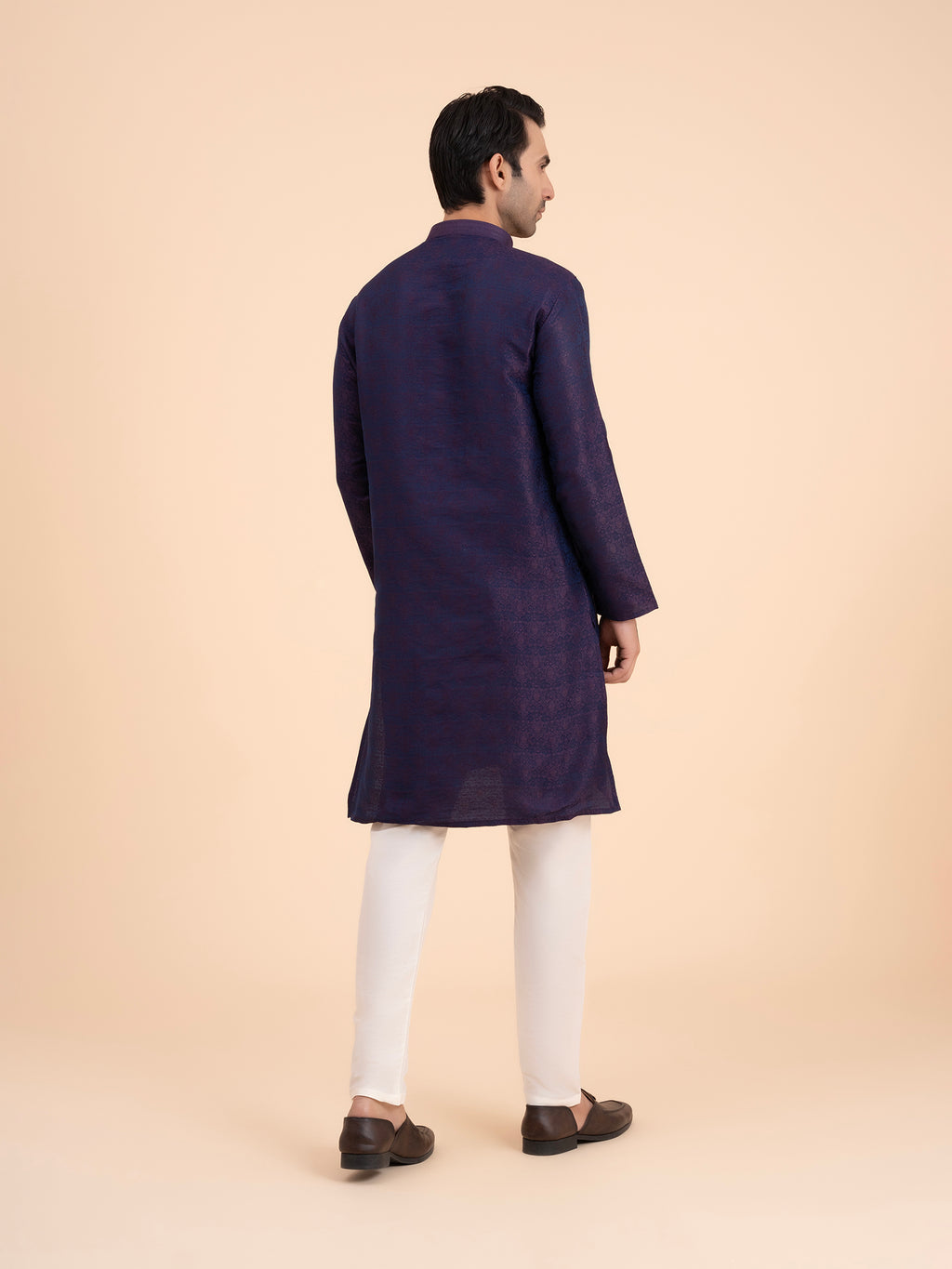 Midnight Indigo Brocade Kurta Set