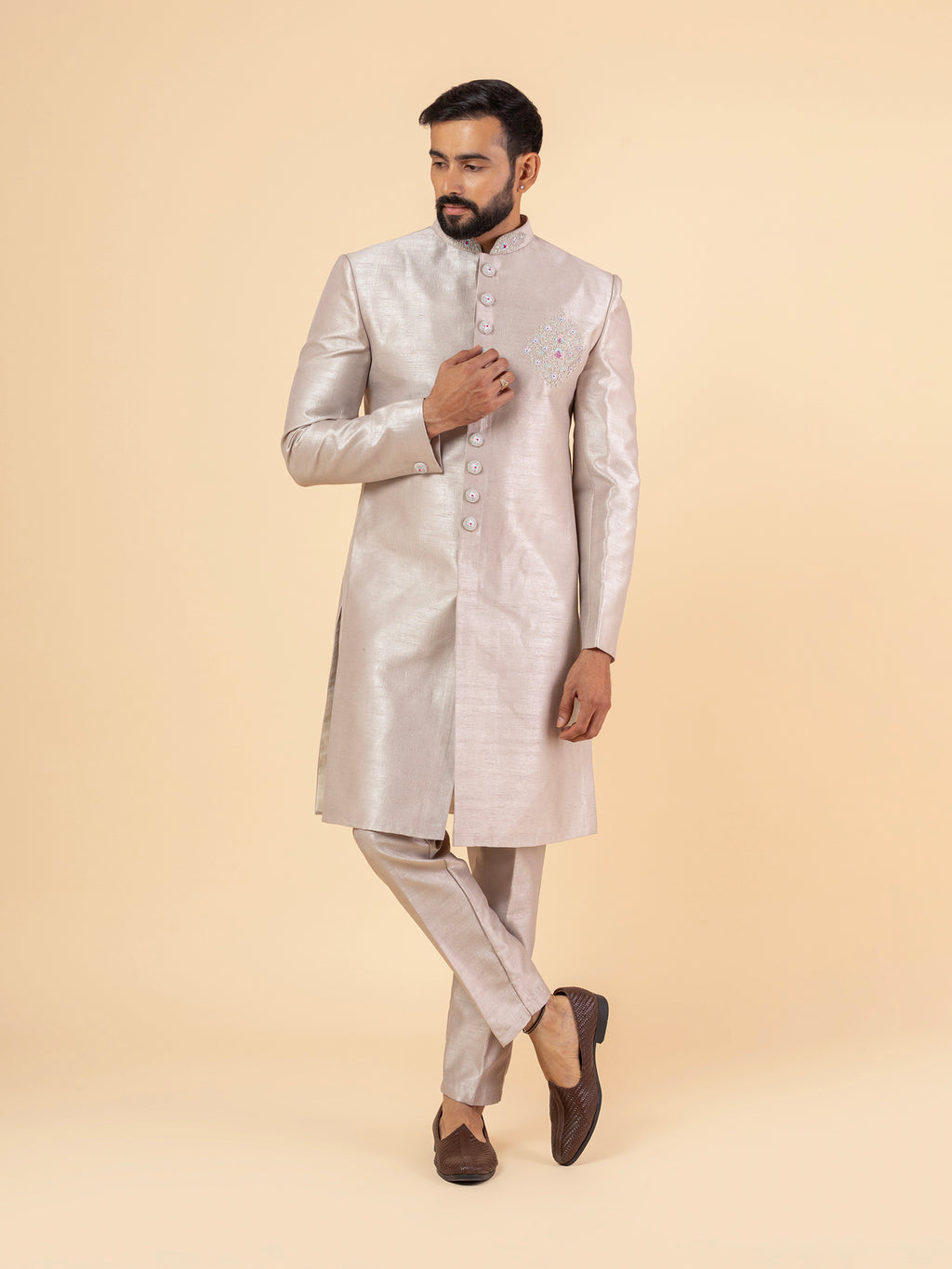 Moonlit Slub Sherwani