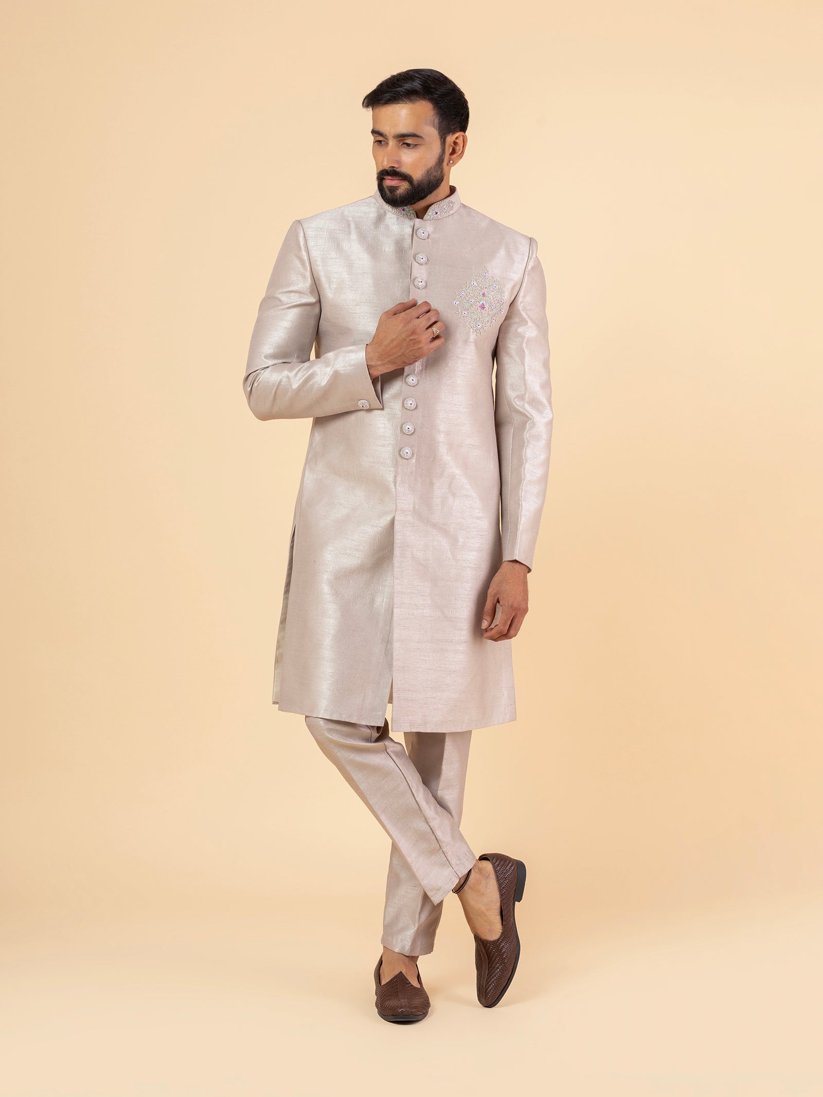 Moonlit Slub Sherwani