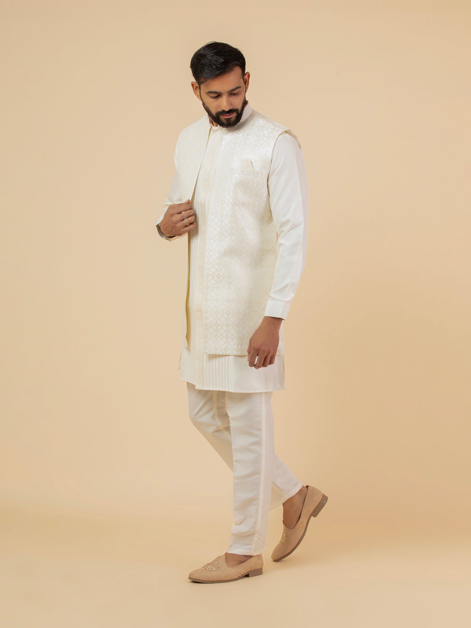 Alabaster Geometric Jacket Set