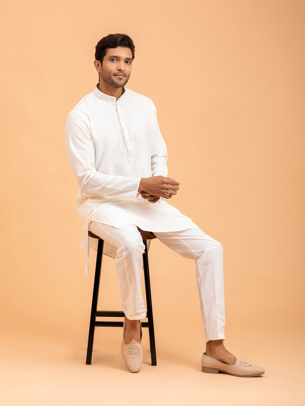 Ivory Minimalist Solid Kurta Set