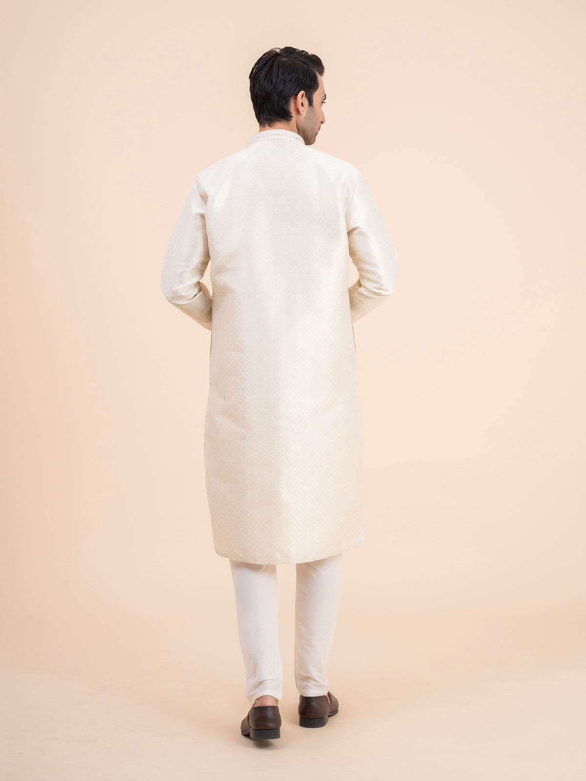 Off-White Brocade Kurta Set