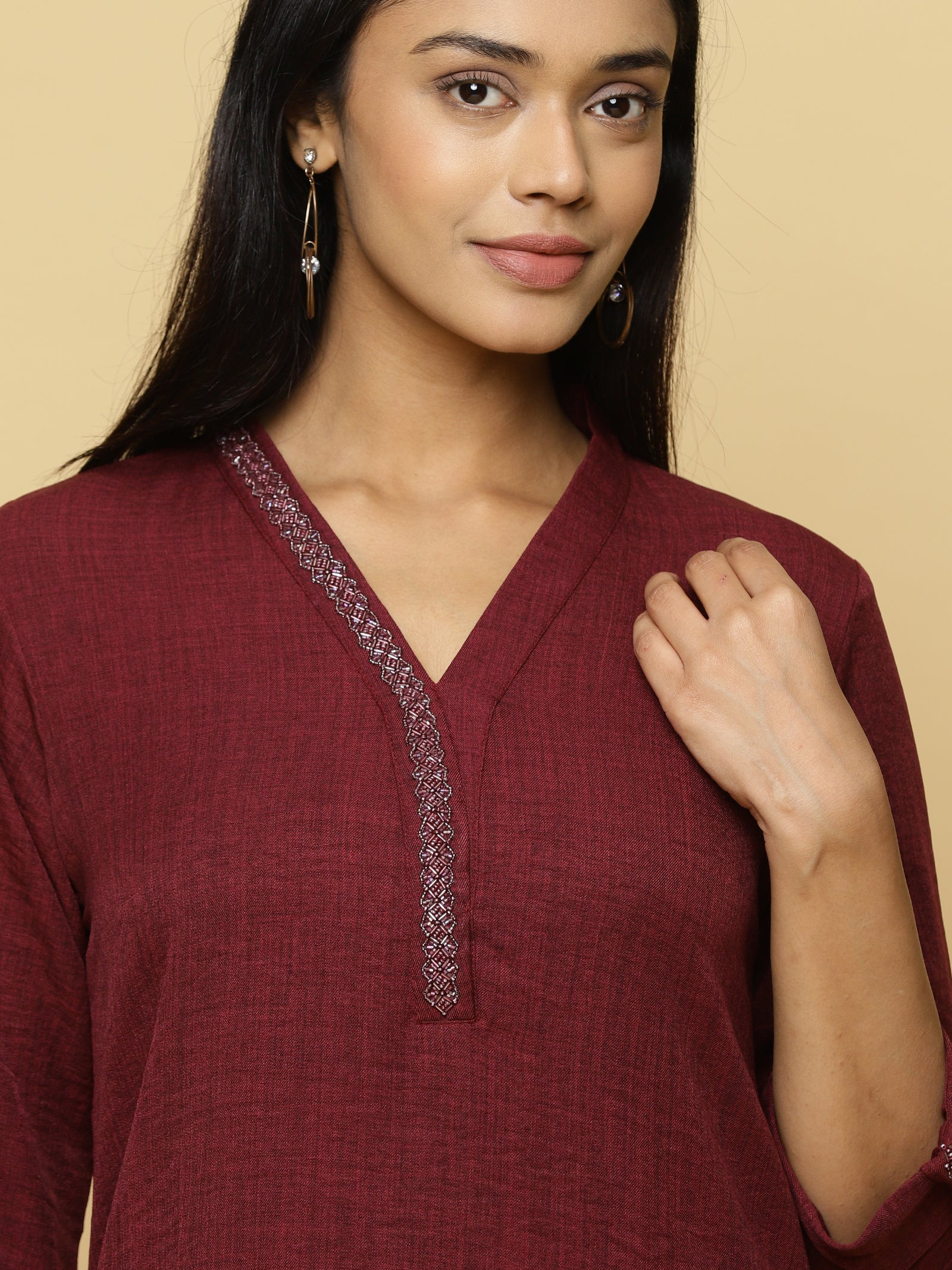 Merlot Textured Co-ord Set