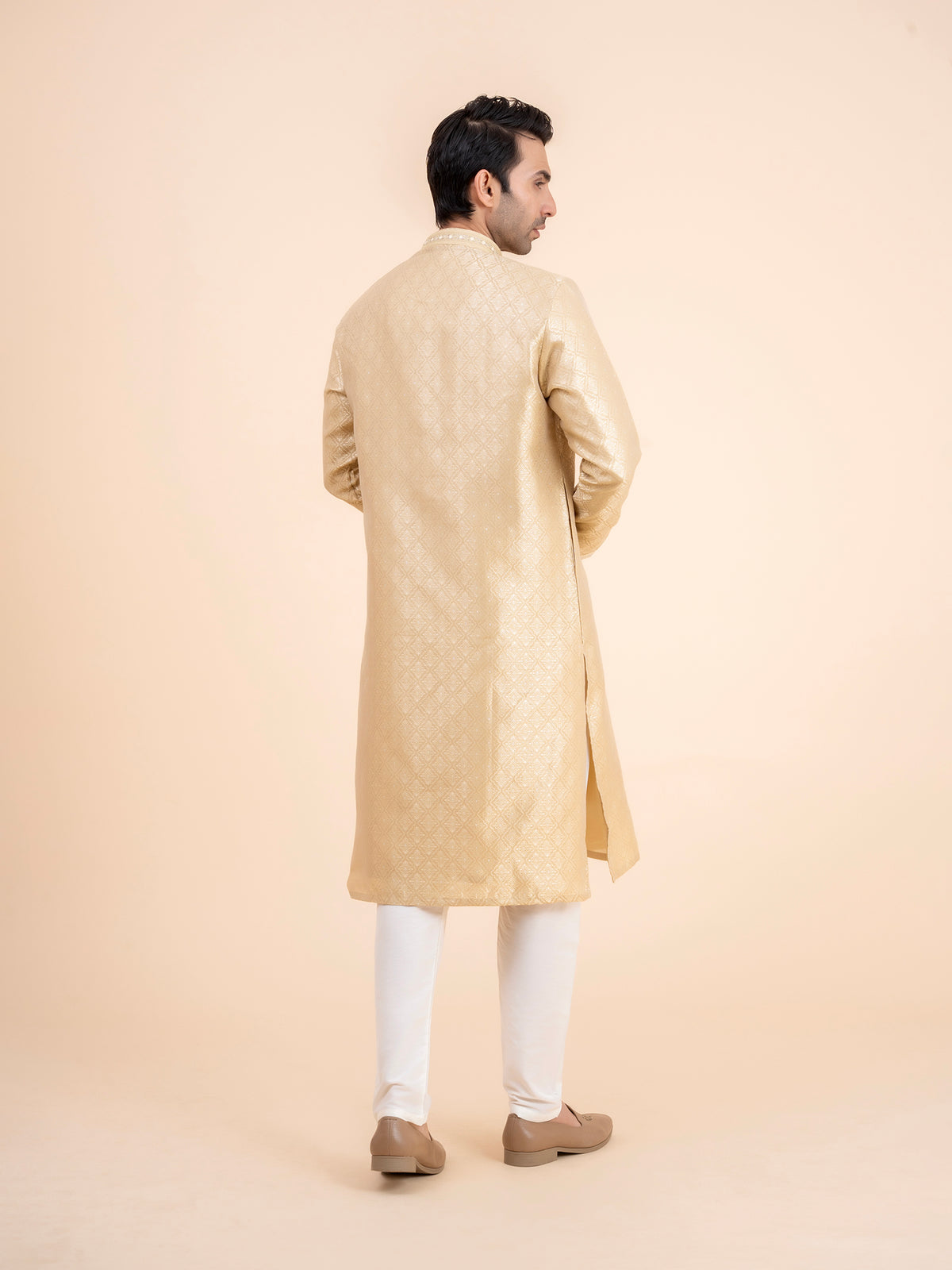 Gold Brocade Kurta Set