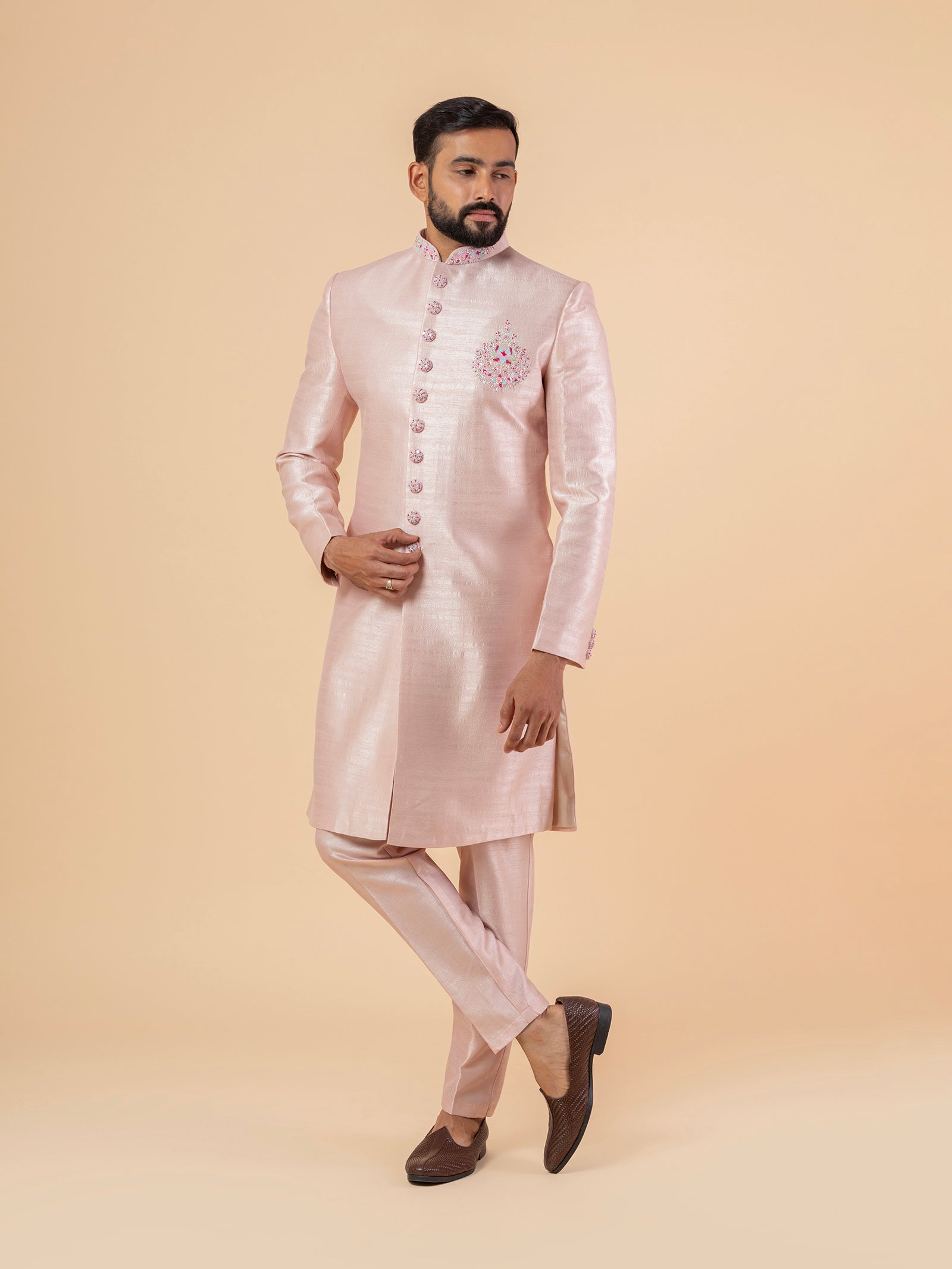 Dusty Blush Pink Sherwani