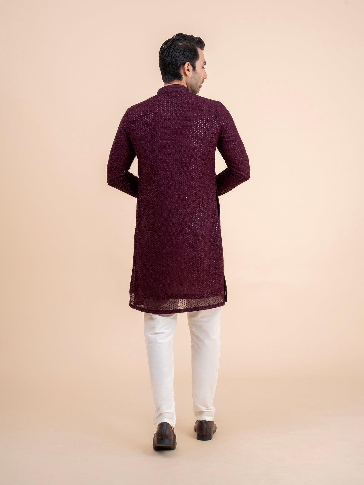 Deep Maroon Sequin Kurta Set