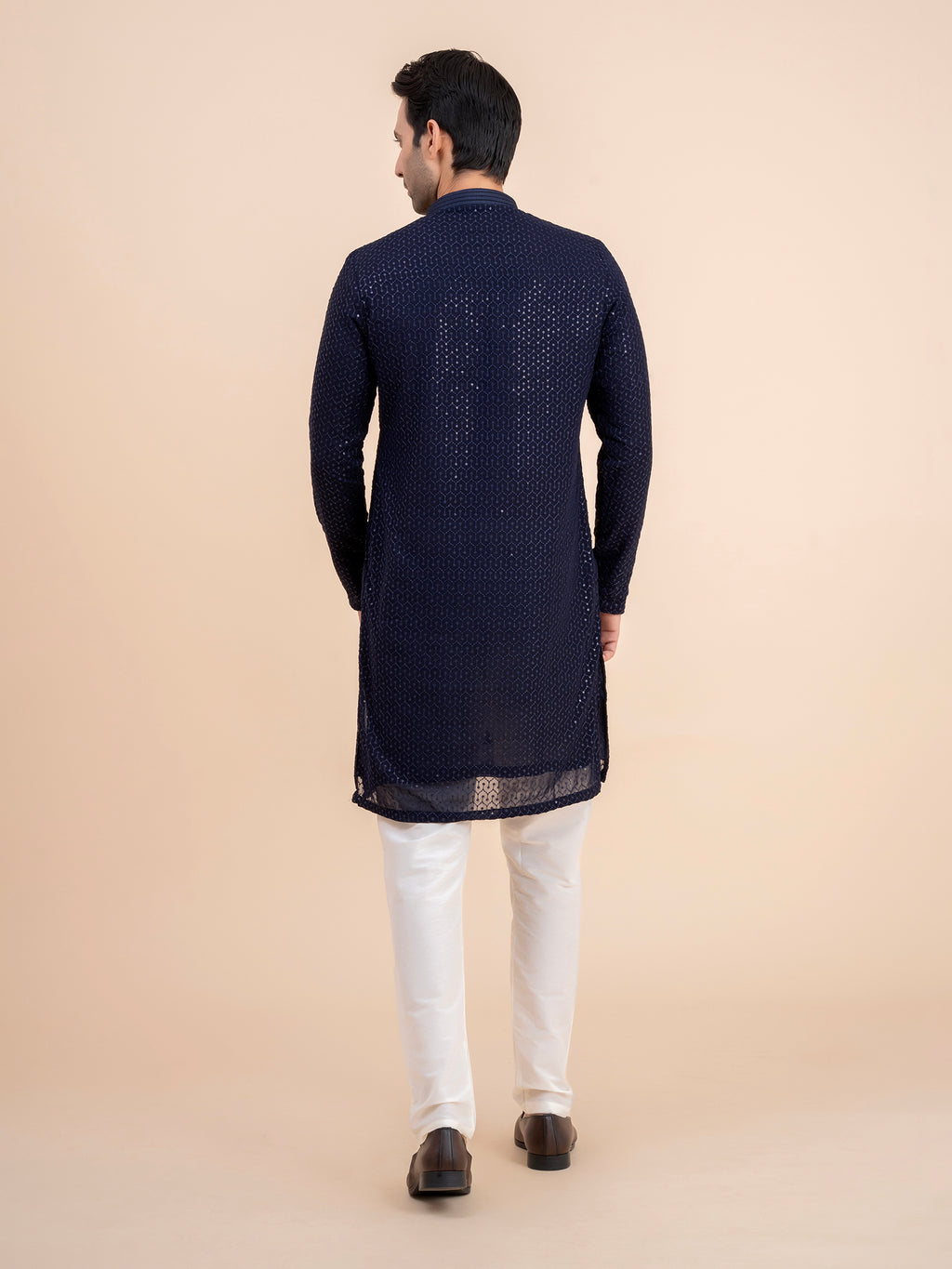 Navy Embellished Kurta Set