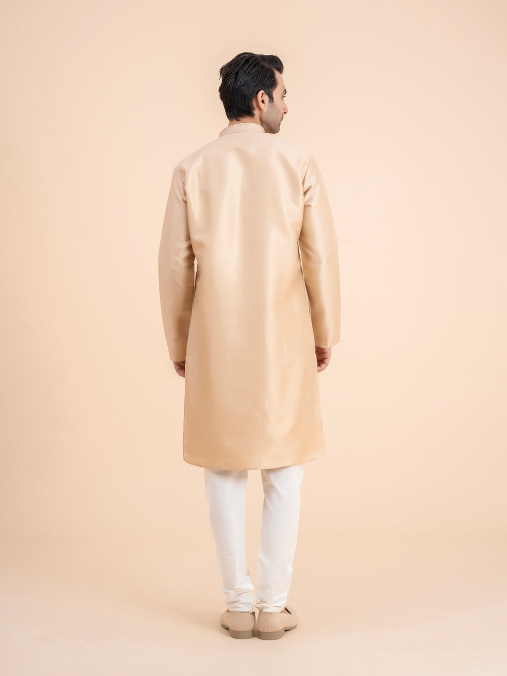 Champagne Gold Solid Kurta Set