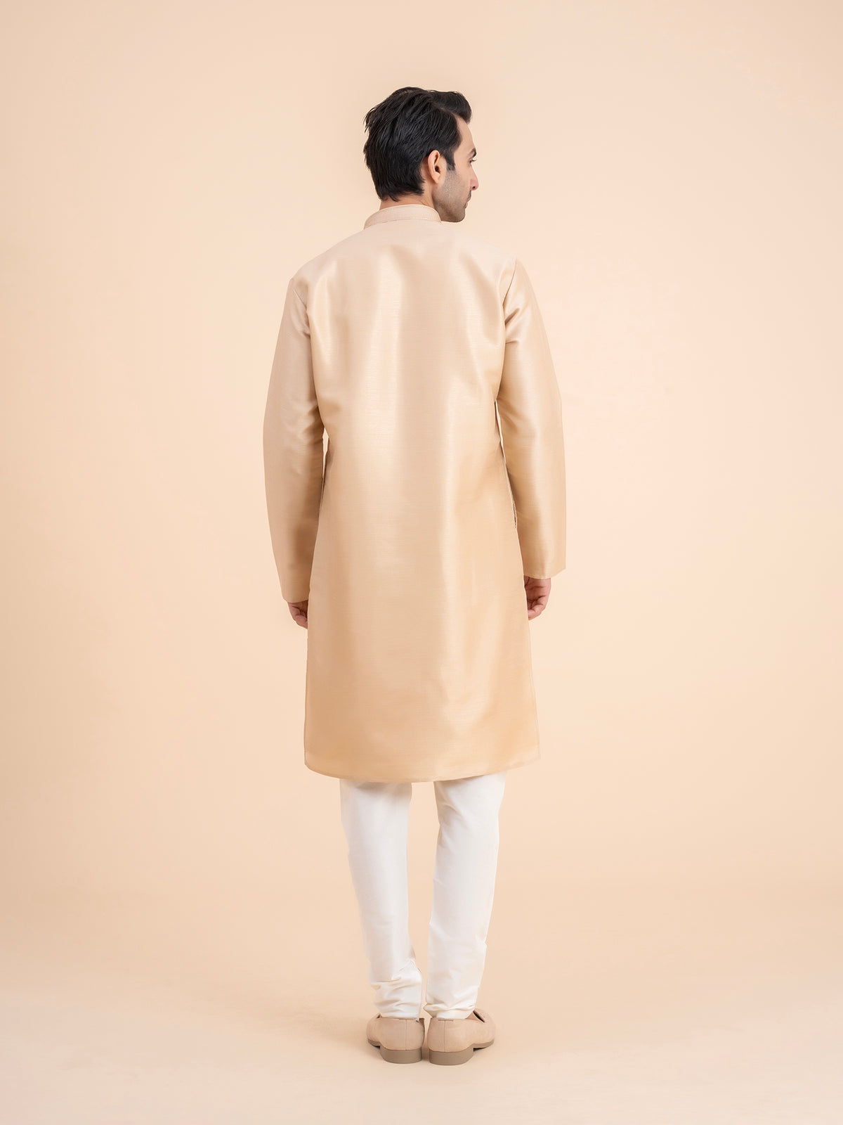 Champagne Gold Solid Kurta Set