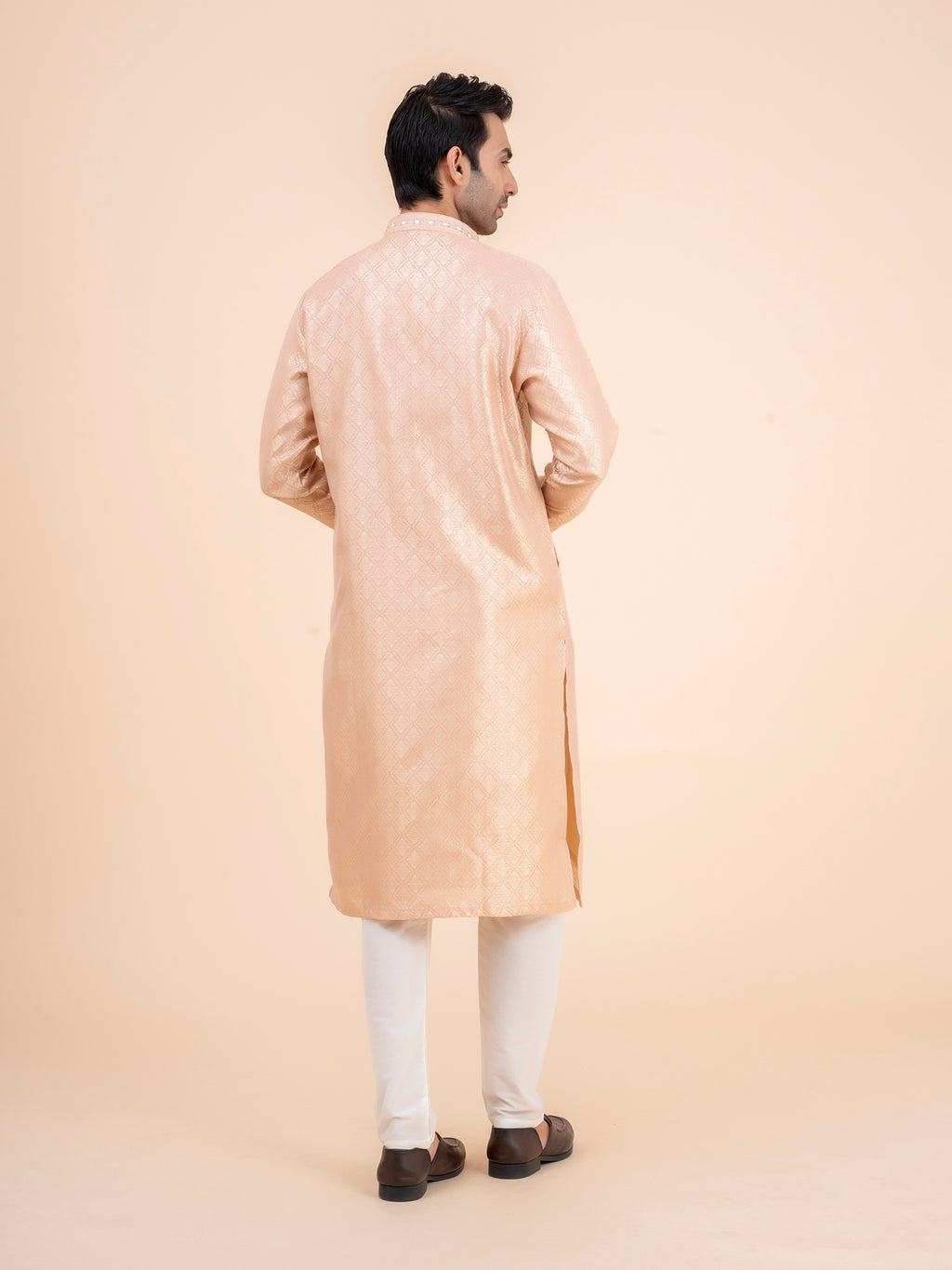 Rose Brocade Kurta Set