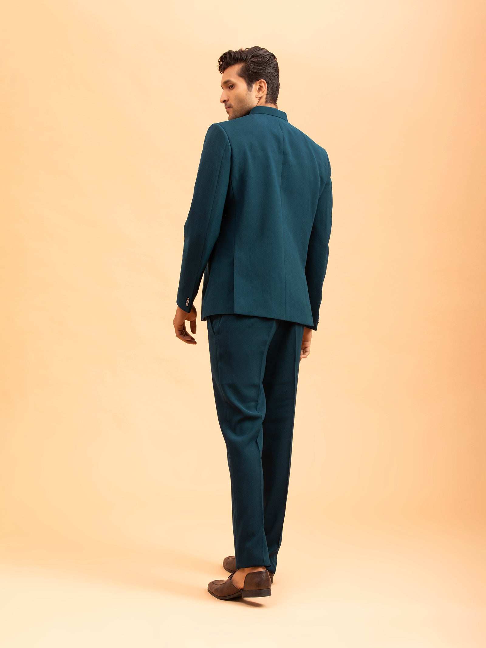 Teal Serenity Tailored Jodhpuri Set