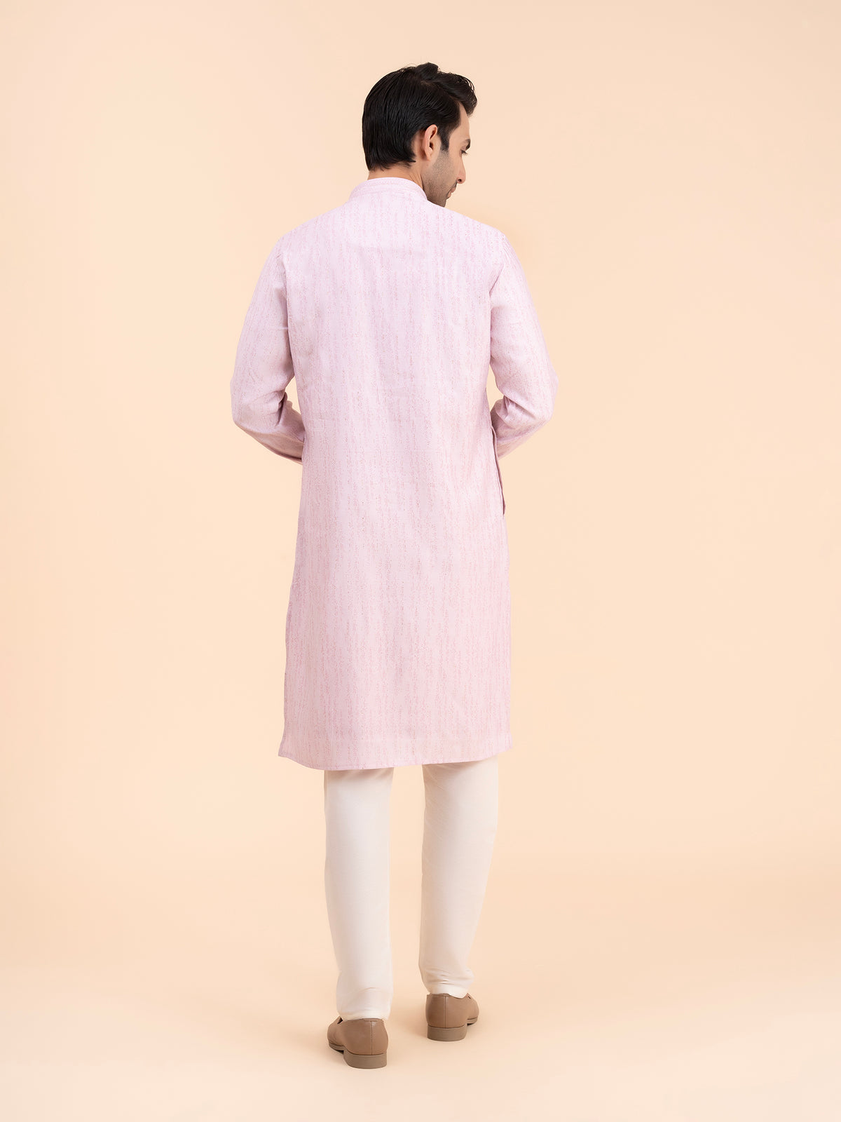 Lavender Texture Kurta Set