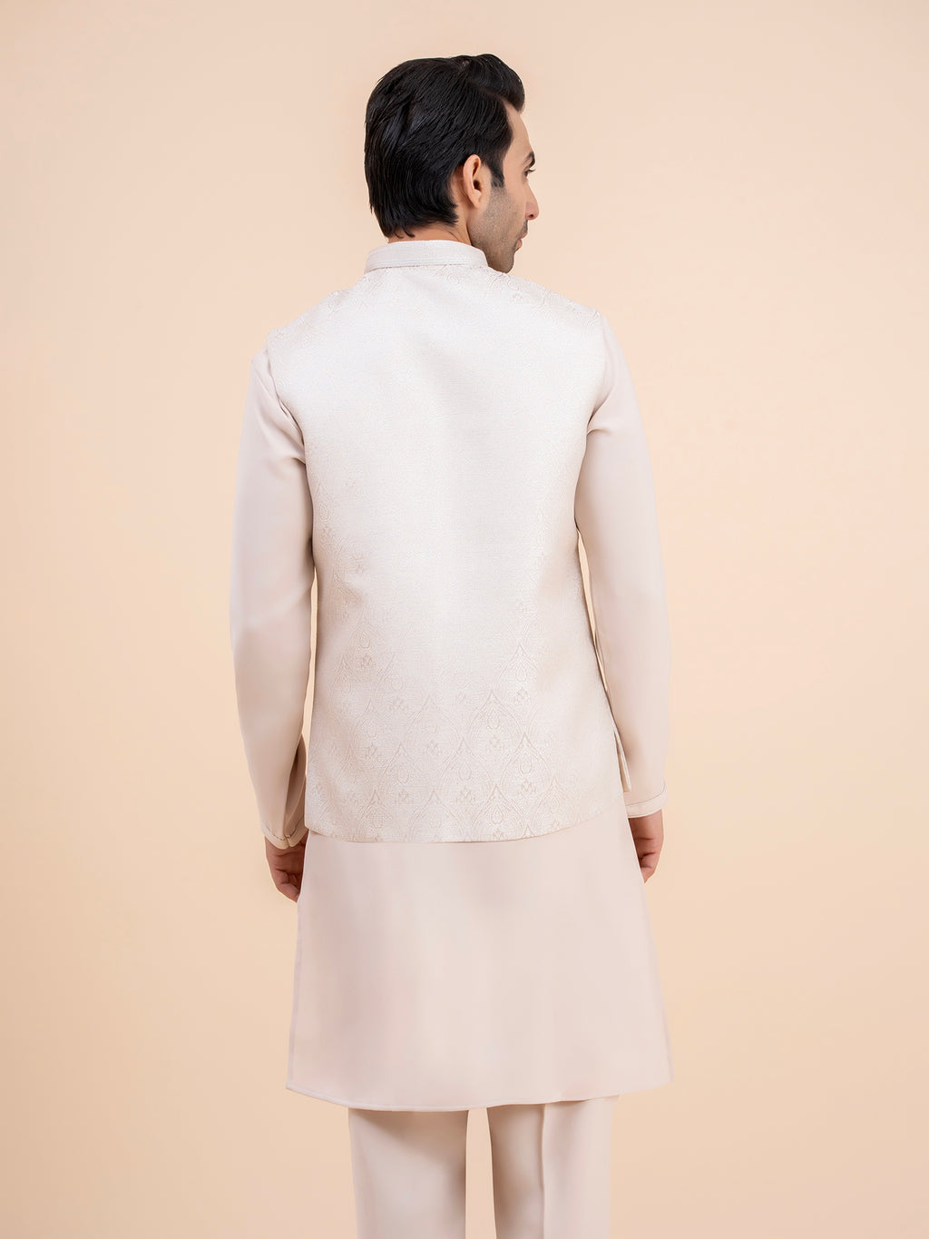 Off-White Embroidered Nehru Jacket