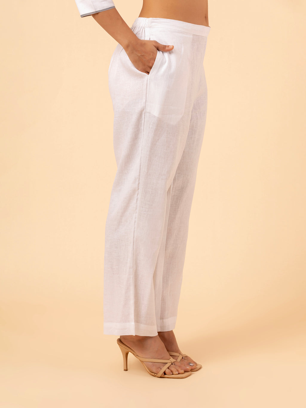 Alabaster Linen Chikankari Co-ord Set