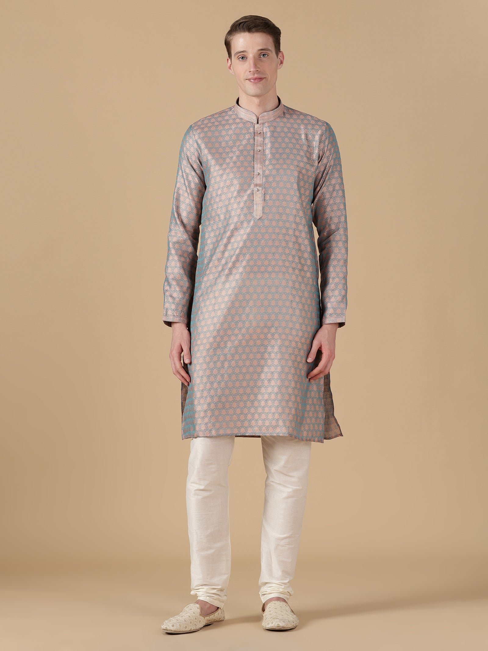 Oceanic Brocade Kurta Set