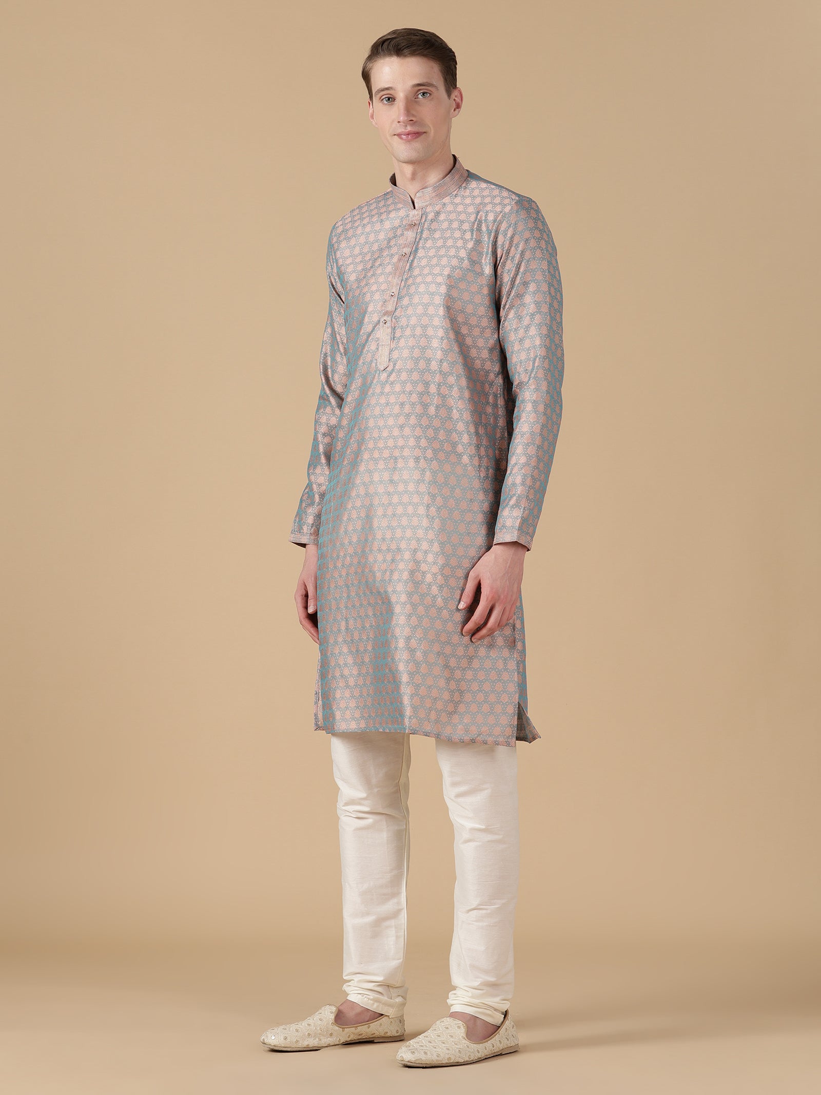 Oceanic Brocade Kurta Set