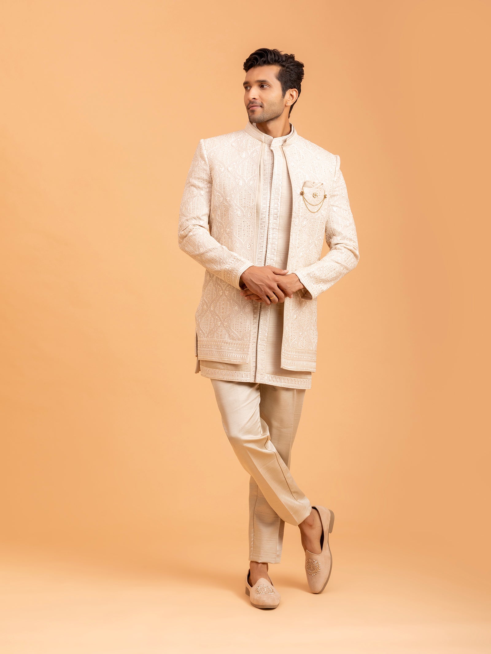 Ivory Luxe Heritage Indo-Western Set