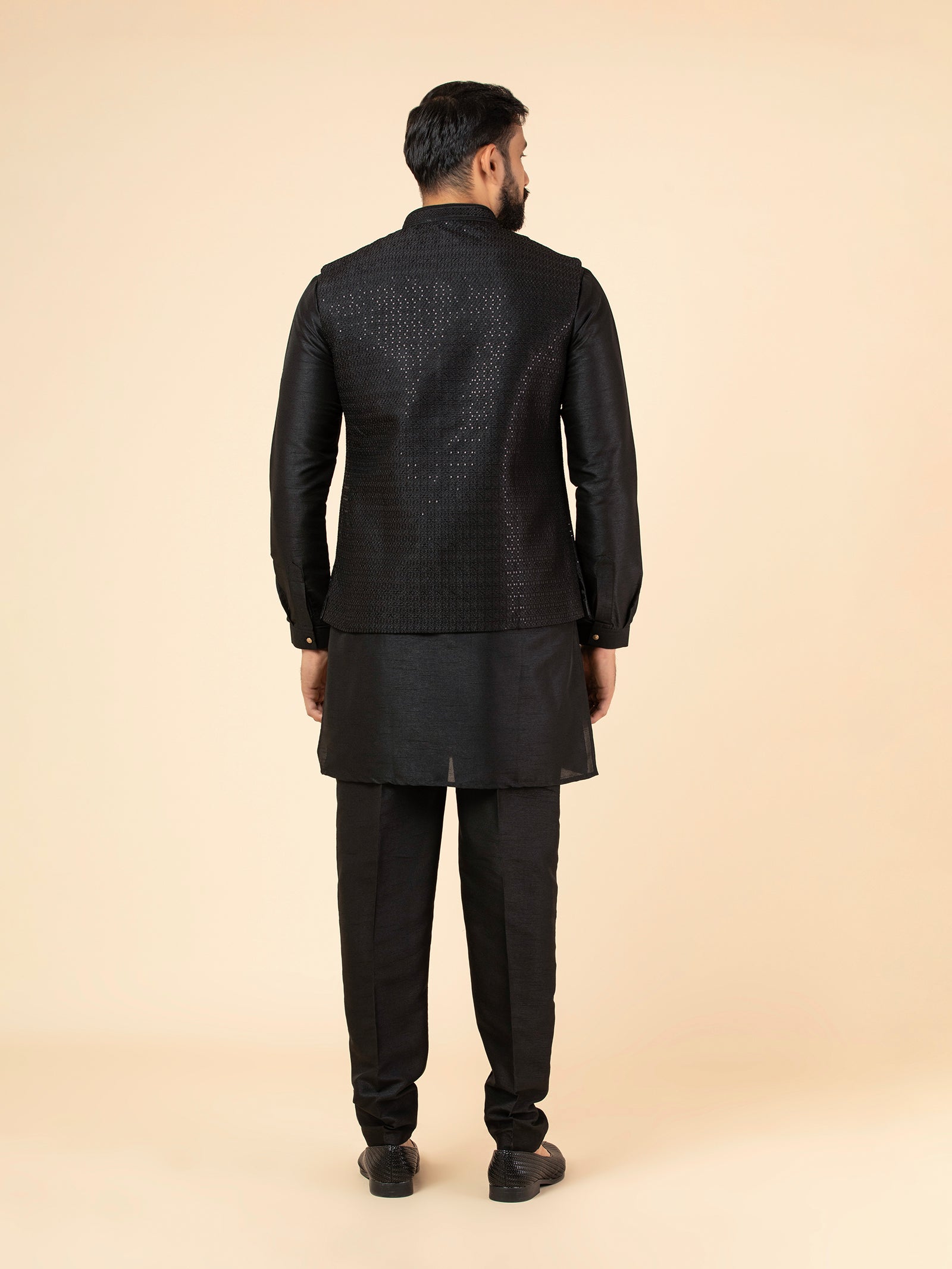 Jet Obsidian Geometric Sparkle Jacket Set
