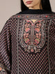 Black Embroidered Printed Suit Set