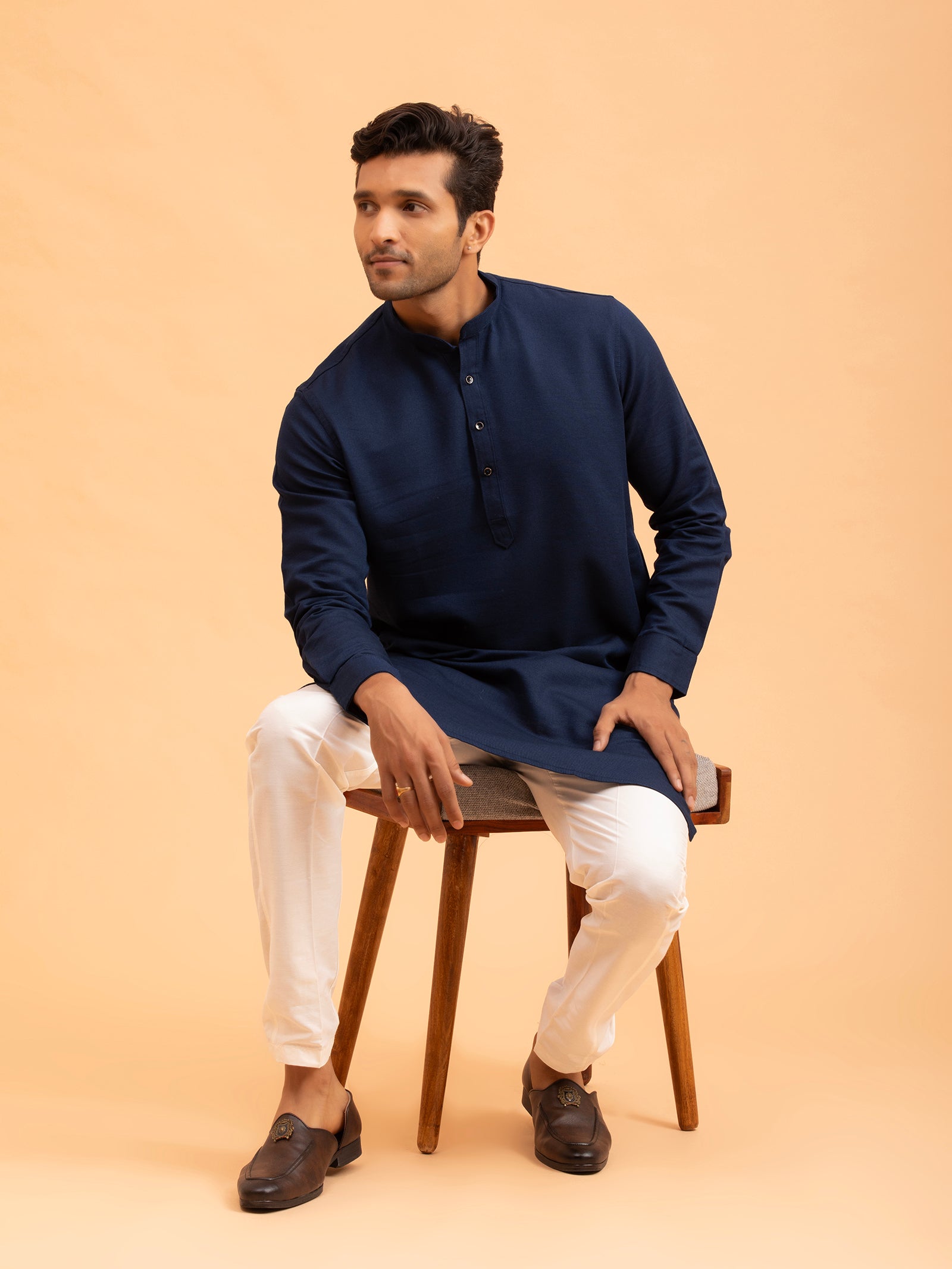 Midnight Navy Minimalist Kurta