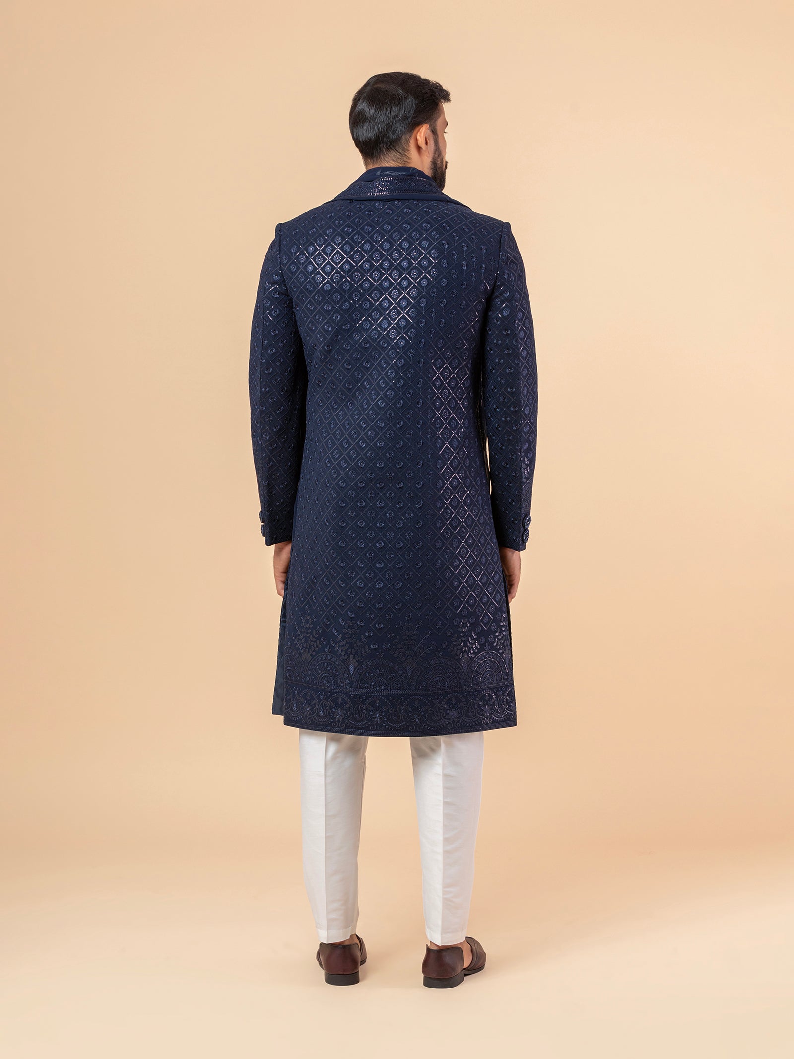 Midnight Sapphire Embroidered Sherwani