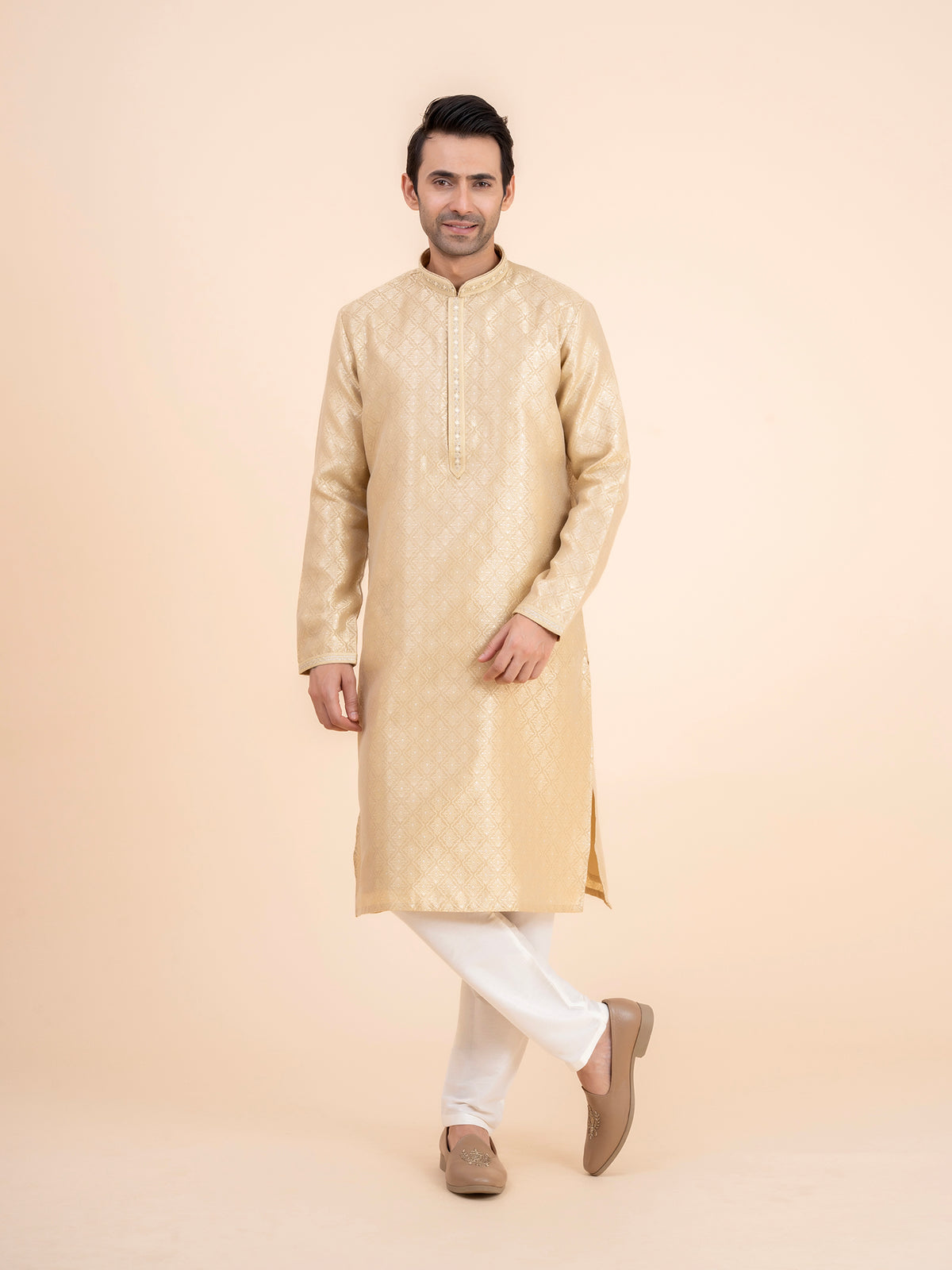 Gold Brocade Kurta Set