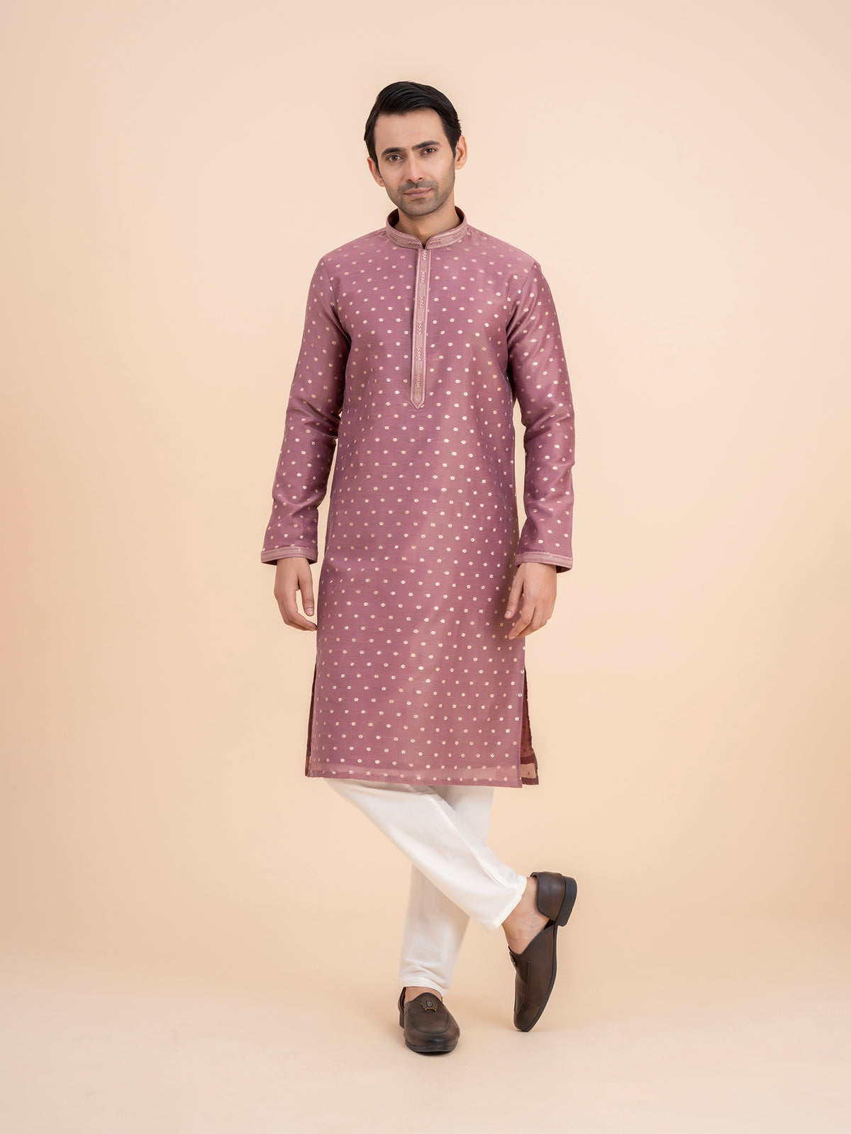 Metallic Rose Woven Kurta Set