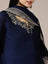 Ink Blue Pleated Embroidered Suit Set