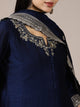 Ink Blue Pleated Embroidered Suit Set