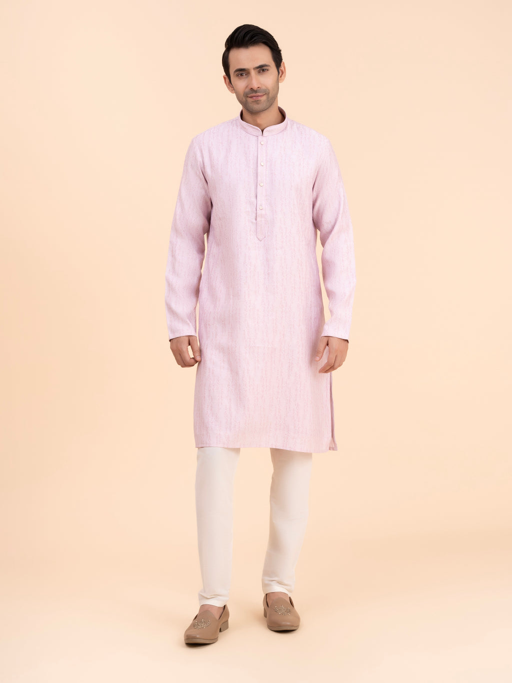 Lavender Texture Kurta Set