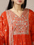 Tangerine Embroidered Kurta Set
